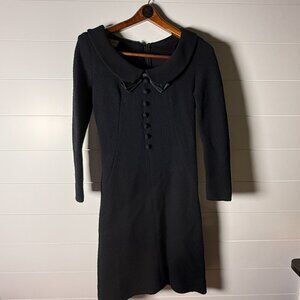 Jonathan Logan Little Black Dress Vintage Lapel